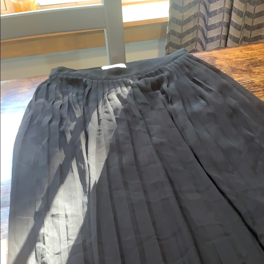 Long Pleated Black Skirt
